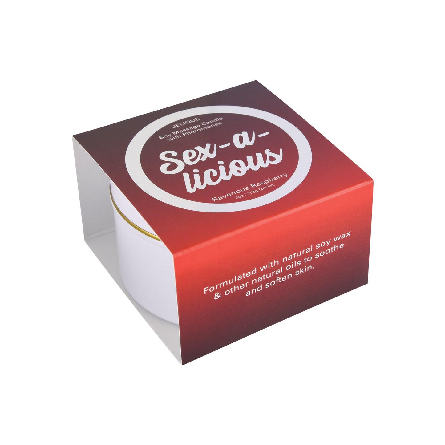 Jelique Massage Candle - 4 oz Sex-A-Licious Ravenous Raspberry