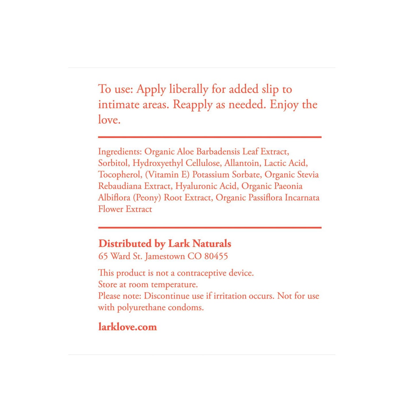 Lark Love Organic Personal Lubricant