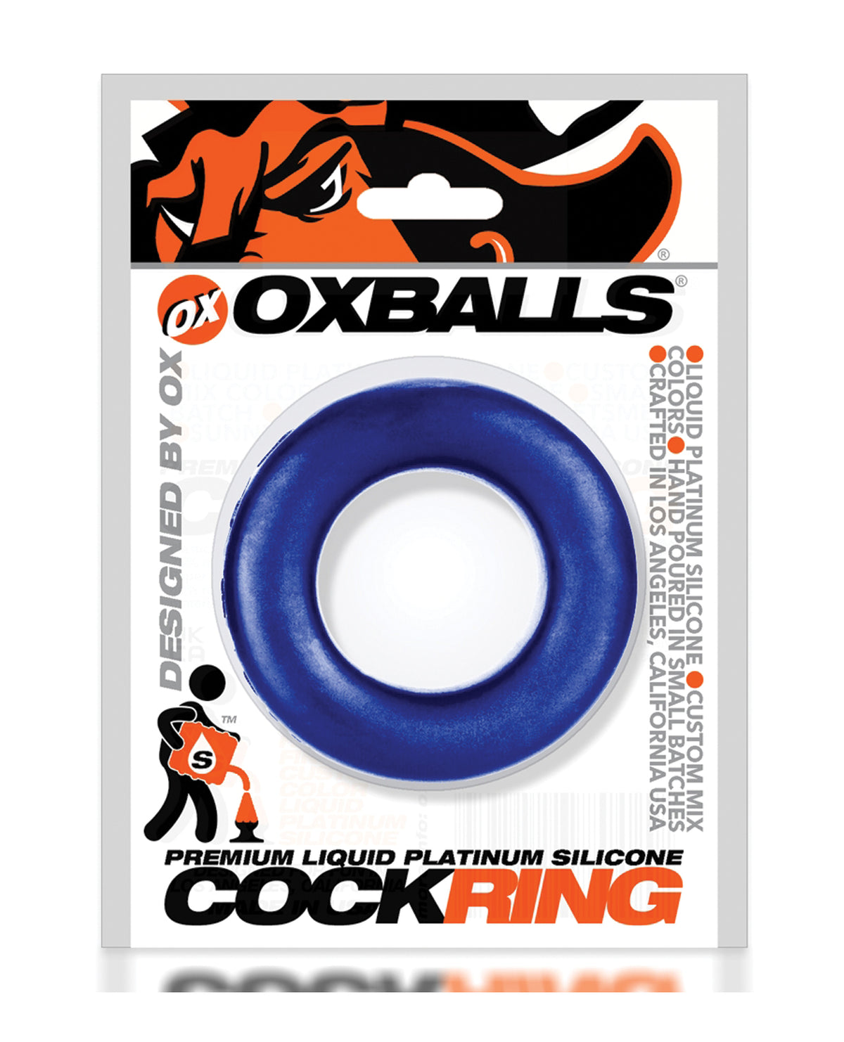 Oxballs Cock-T cock ring in Blueballs in its retail pack