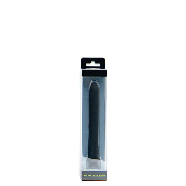 The sleek black SPORT FLASHER flashlight, securely housed in a clear plastic box with a hanging hook, features a modern cylindrical design that enhances any Sport Fucker Locker Room Hose setup by adding style and functionality to your gear collection.