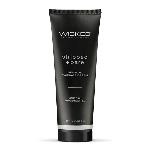 Wicked Sensual Care Stripped & Bare Unscented Massage Cream - 4 oz