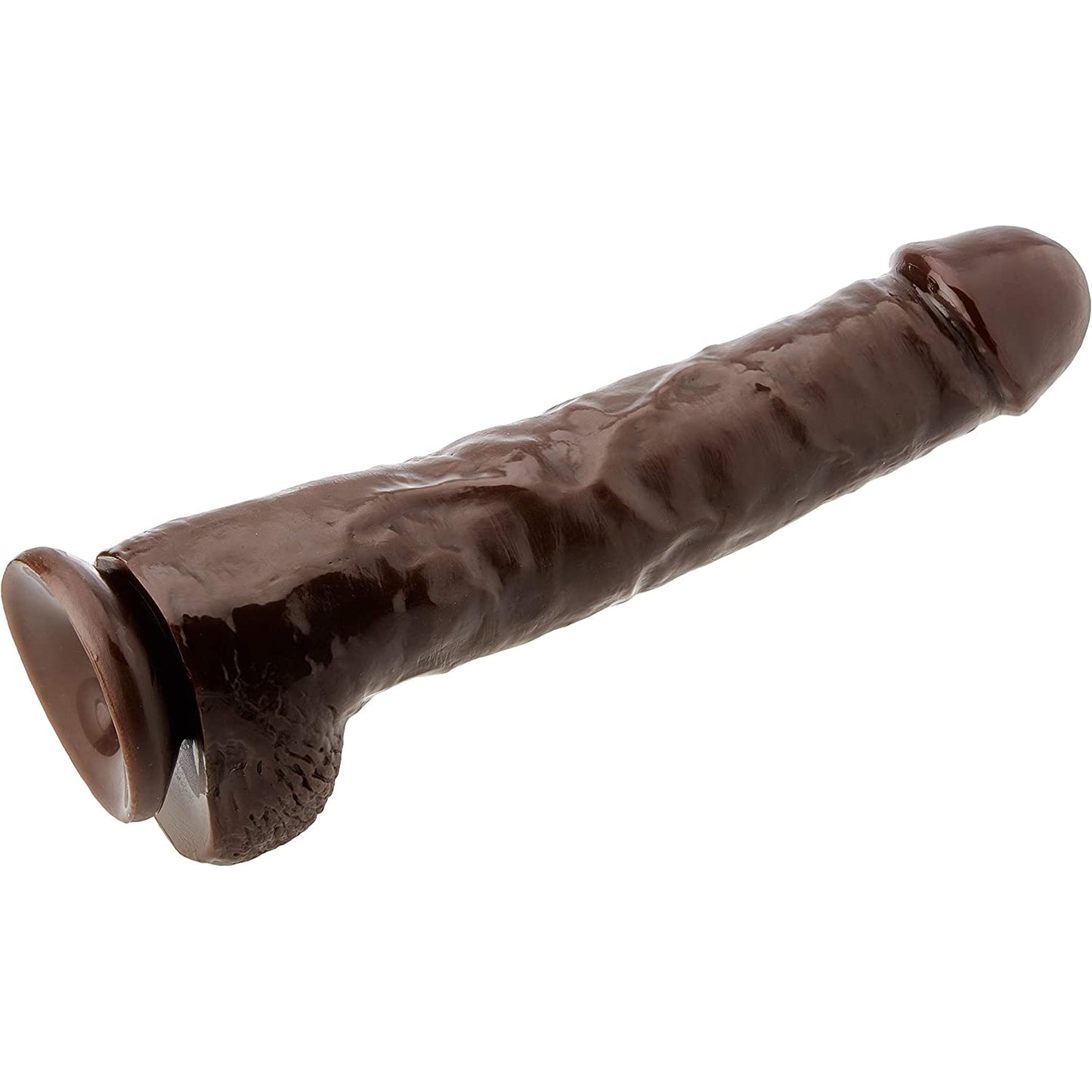 The Icon Male Cockzilla by Icon Brands is a black, realistic-looking dildo made from SensaFlesh with detailed texture and a suction cup base on a white background.