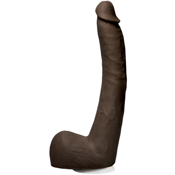 The Doc Johnson Signature Cocks ULTRASKYN 10 Cock - Isiah Maxwell is displayed upright on a white background, showcasing its realistic lifelike features.