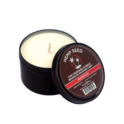 Earthly Body Suntouched Hemp Candle - 6 oz Round Tin Kashmir Musk