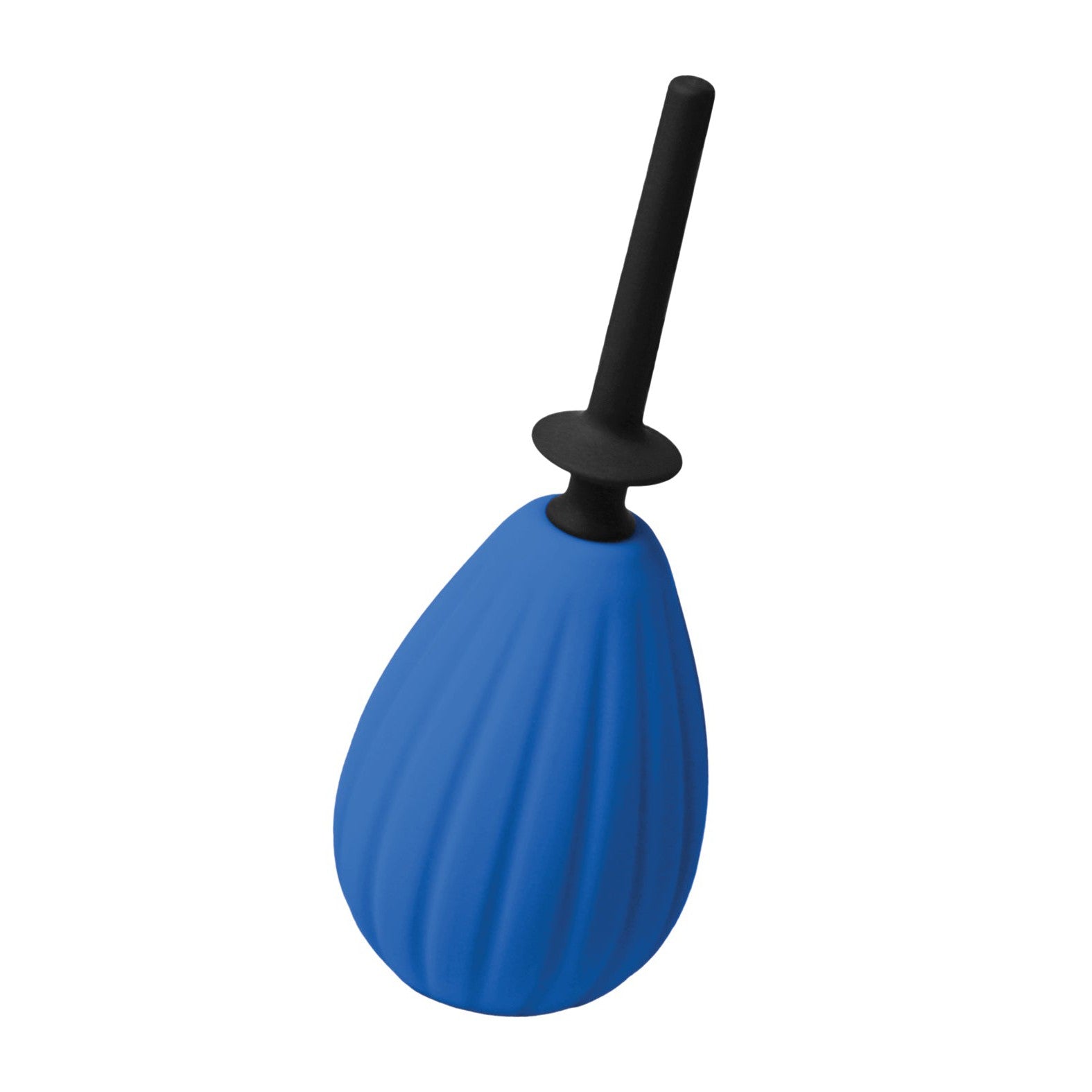 The Aneros Prelude Enema Special Edition Bulb Kit, featuring a blue rubber air blower with a black nozzle and ribbed surface similar to an enema bulb, is designed for cleaning camera lenses and delicate equipment by allowing easy squeezing for strong airflow, akin to prostate health care.