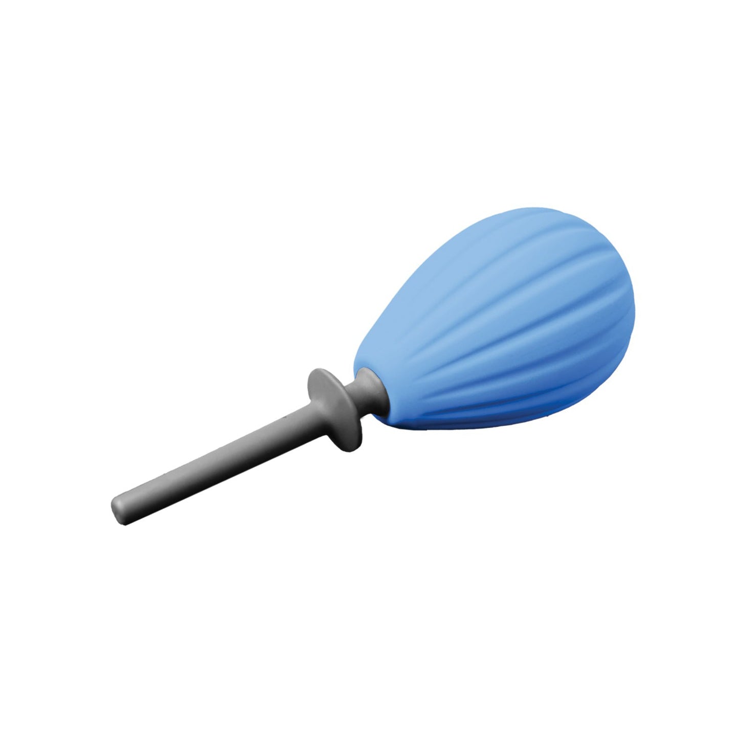 The Aneros Prelude Enema Special Edition Bulb Kit, featuring a rubber air blower with a blue bulb and gray nozzle, is isolated on a white background.