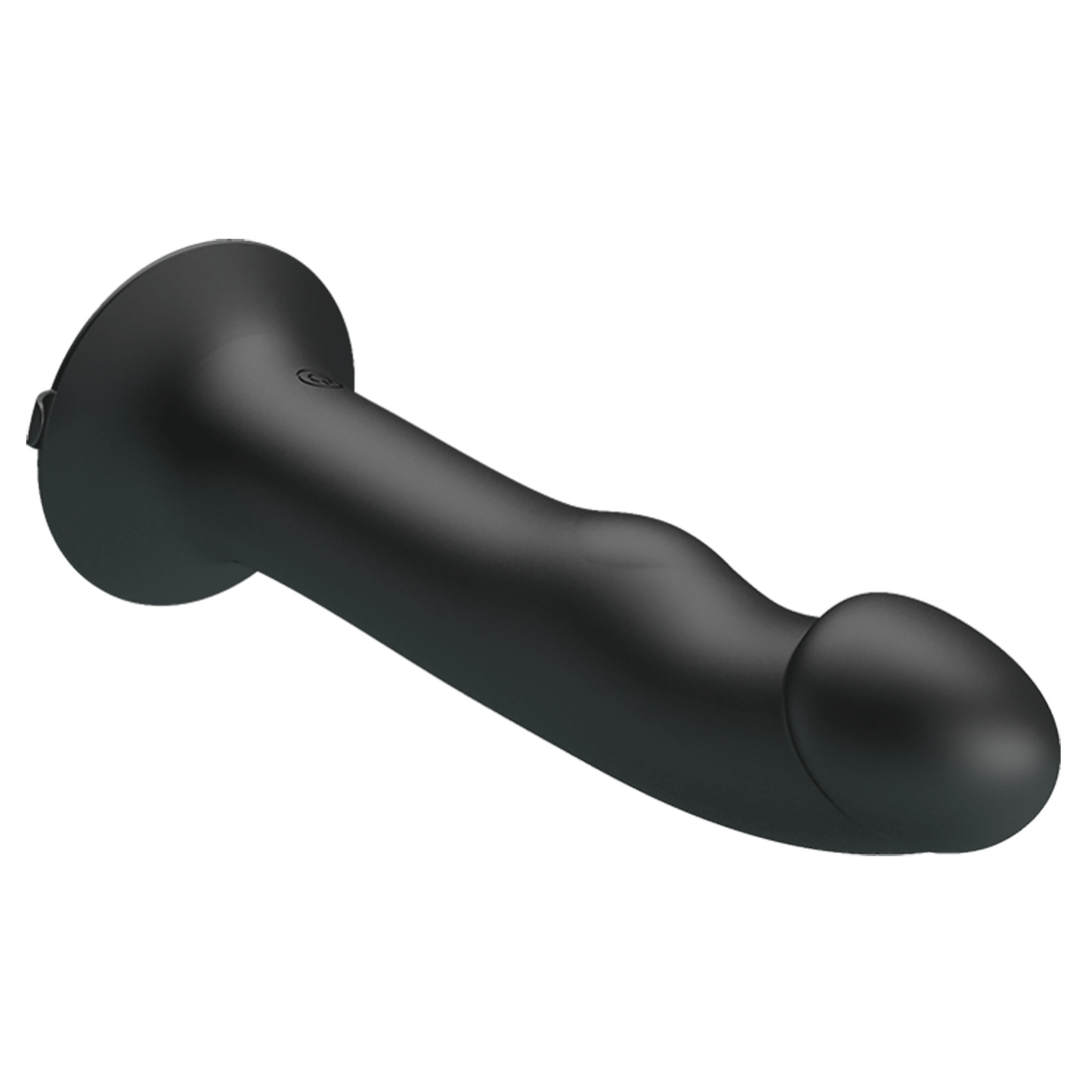 The Pretty Love Murray Pulsating & Vibrating Suction Cup Dildo by Adams Toy Box is black silicone with a super-strong suction base, a flared base, and features a pronounced head, textured shaft, and 12 vibration functions for personal pleasure.