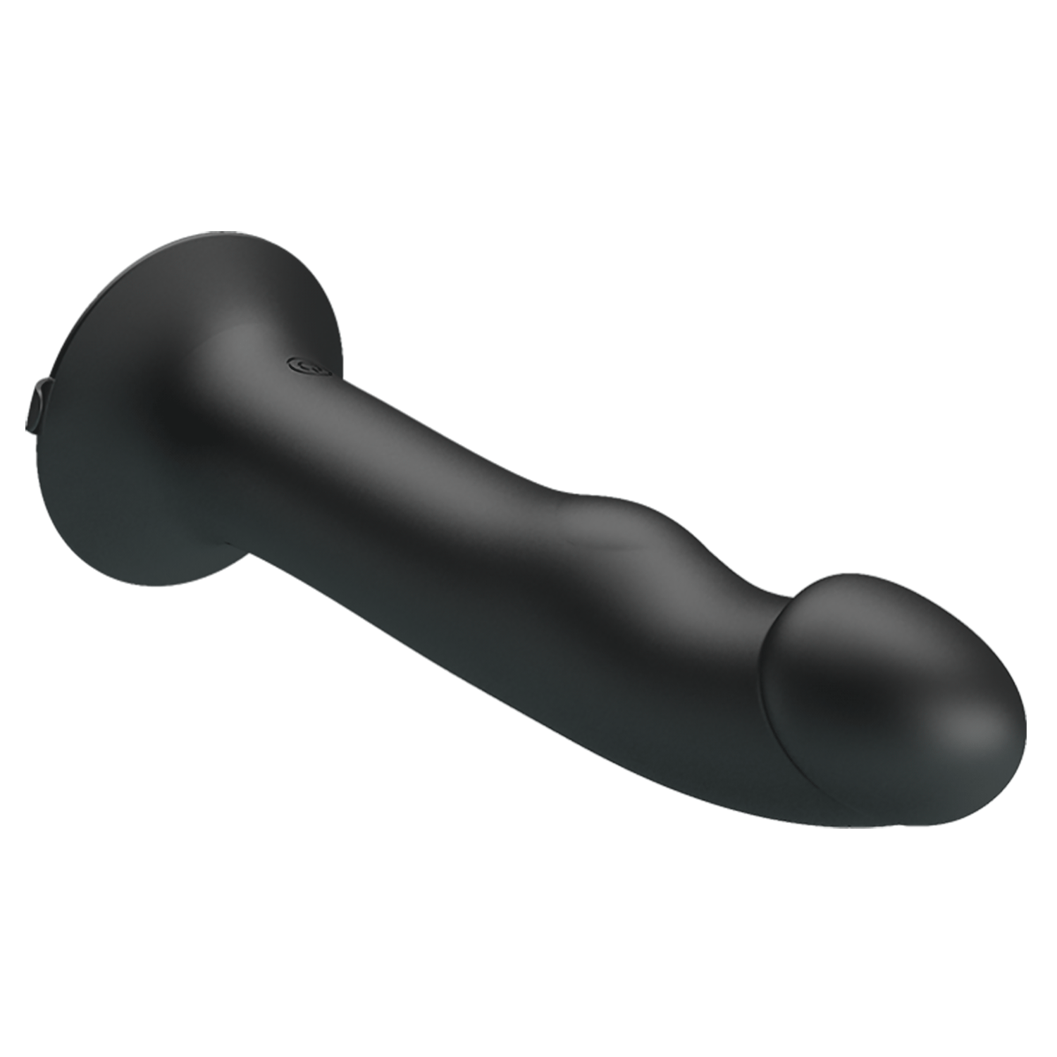 The Pretty Love Murray Pulsating & Vibrating Suction Cup Dildo by Adams Toy Box is black silicone with a super-strong suction base, a flared base, and features a pronounced head, textured shaft, and 12 vibration functions for personal pleasure.