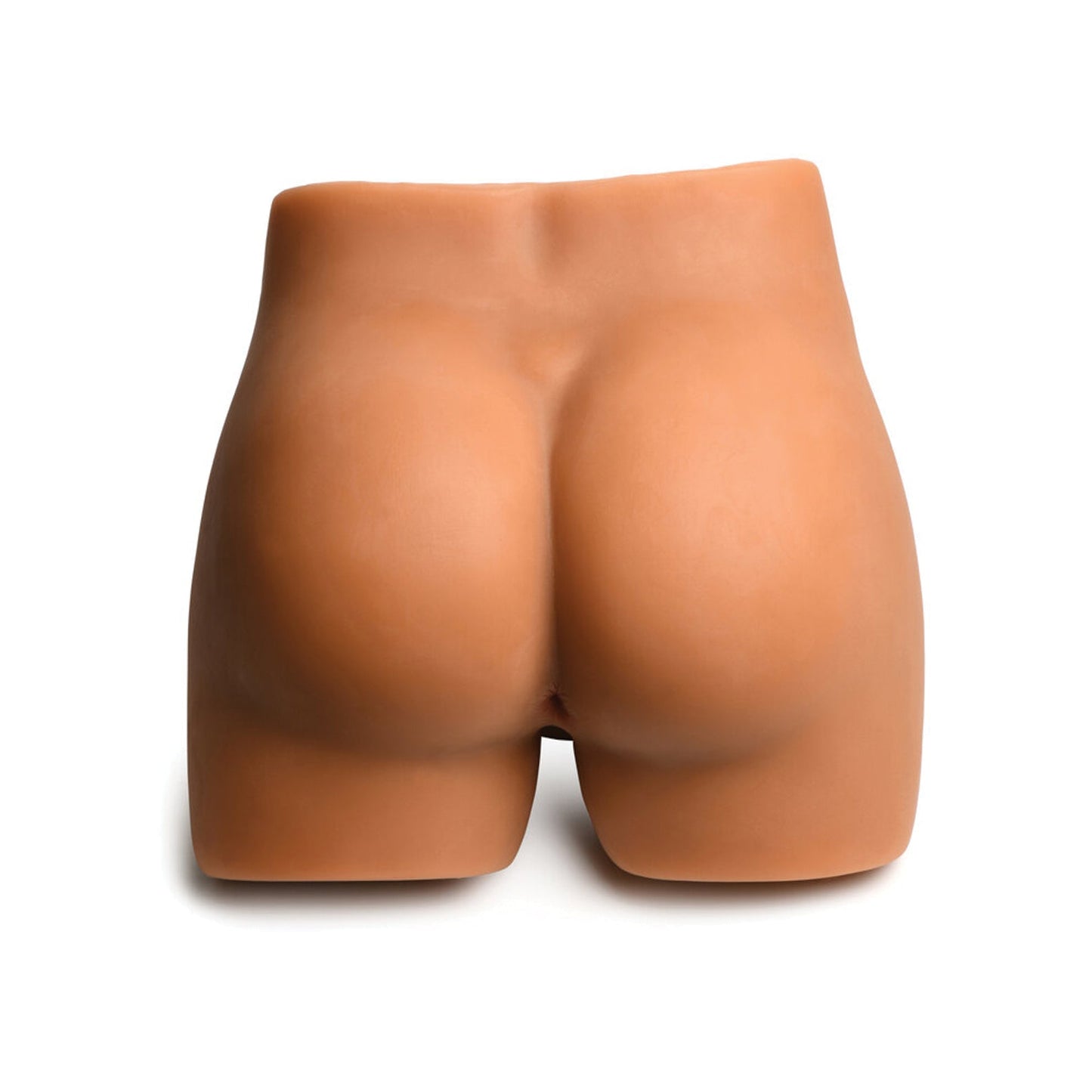 The Curve Toys Jock Male Masturbator With Thrusting Dildo by Curve Novelties is a realistic model of the lower human body, focusing on buttocks and upper thighs, set against a white background with optional vibrating modes for an enhanced experience.