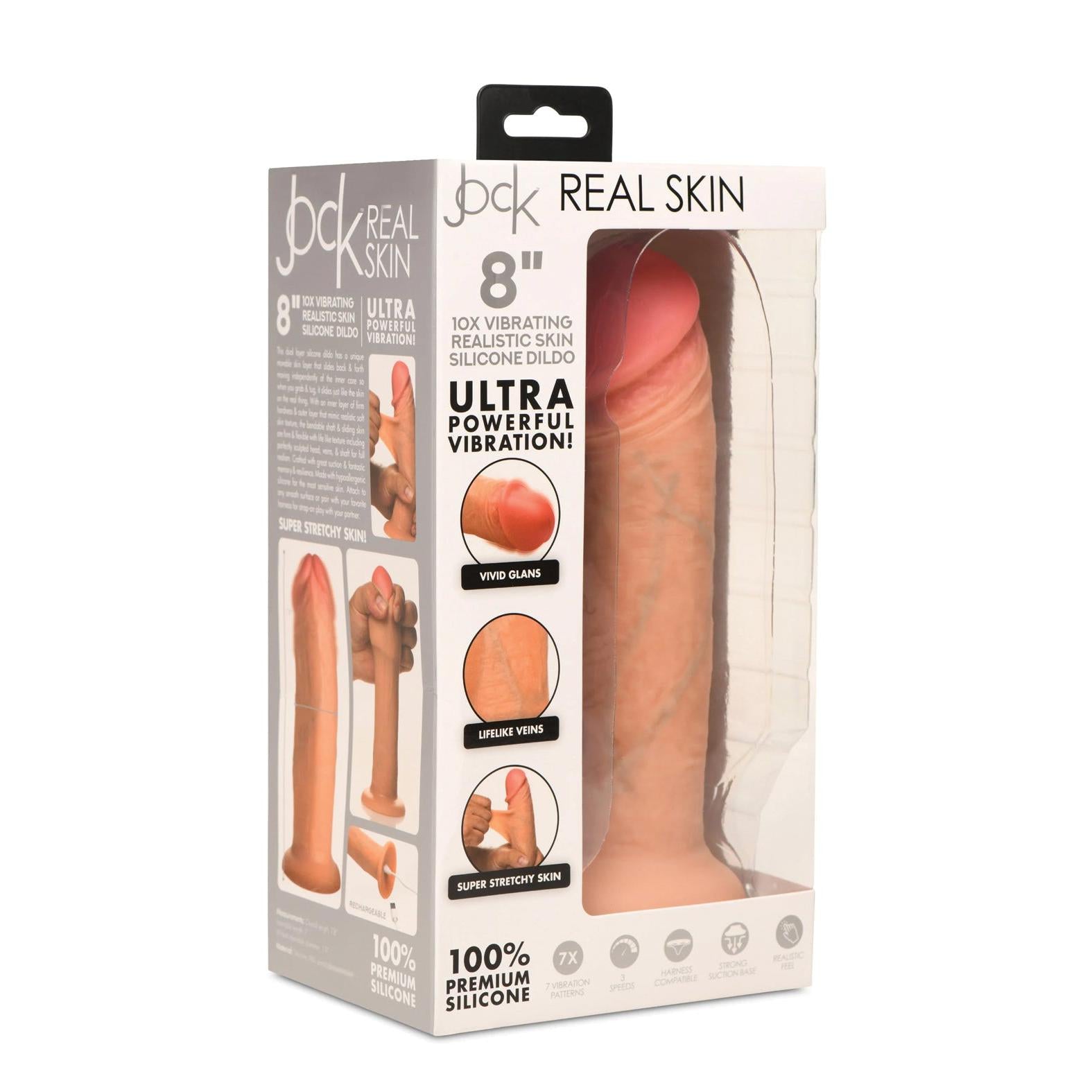 Curve Toys Jock Real Skin Silicone Vibrating Dildo