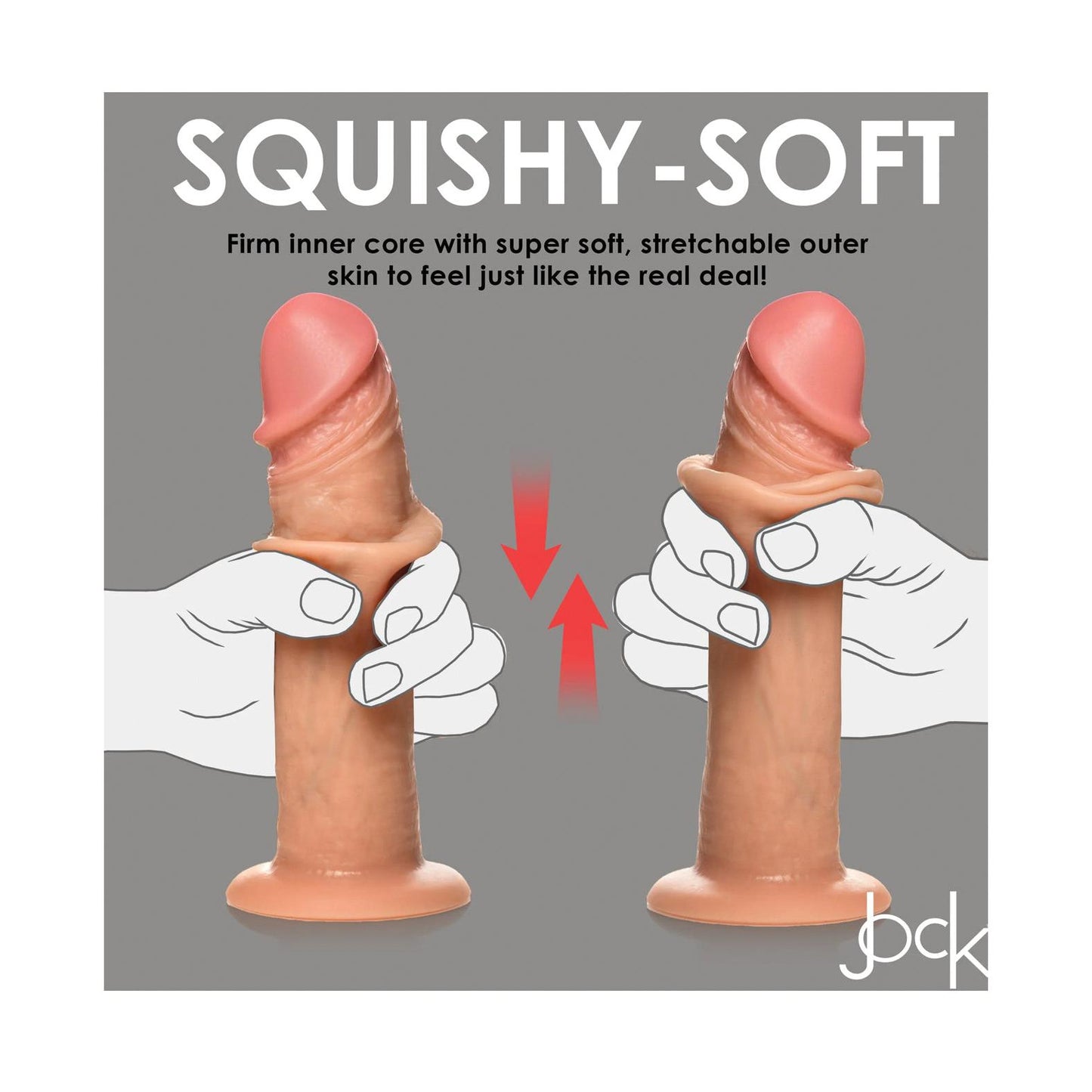 Curve Toys Jock Real Skin Silicone Vibrating Dildo