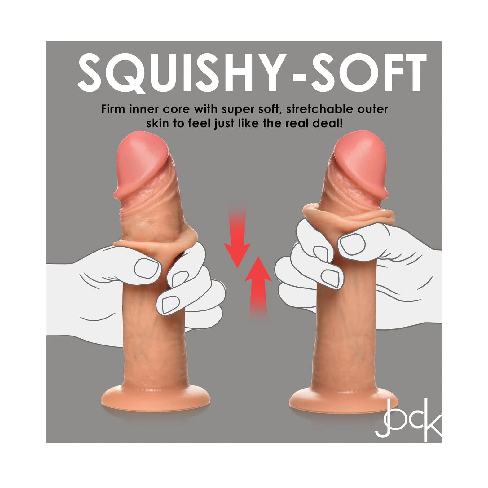 Curve Toys Jock Real Skin Silicone Vibrating Dildo