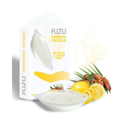 Fuzu Massage Candle - 4 oz Fiji Dates &amp; Lemon Peel