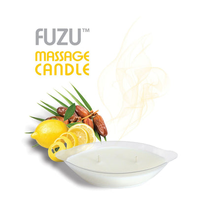 Fuzu Massage Candle - 4 oz Fiji Dates &amp; Lemon Peel