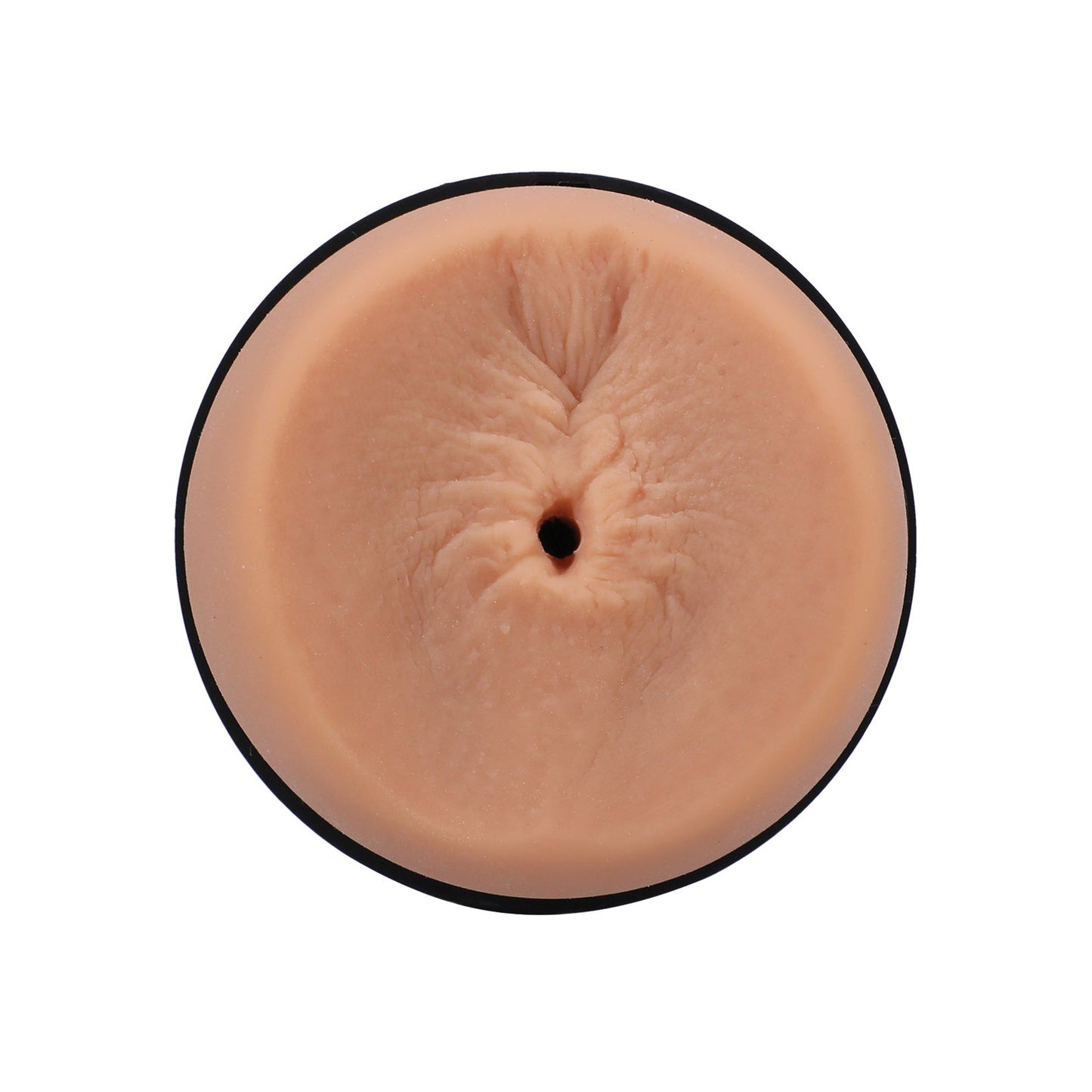 The Man Squeeze ULTRASKYN Ass Stroker - Roman Todd by Doc Johnson features a customizable pressure and central opening, with a textured surface resembling realistic human skin.