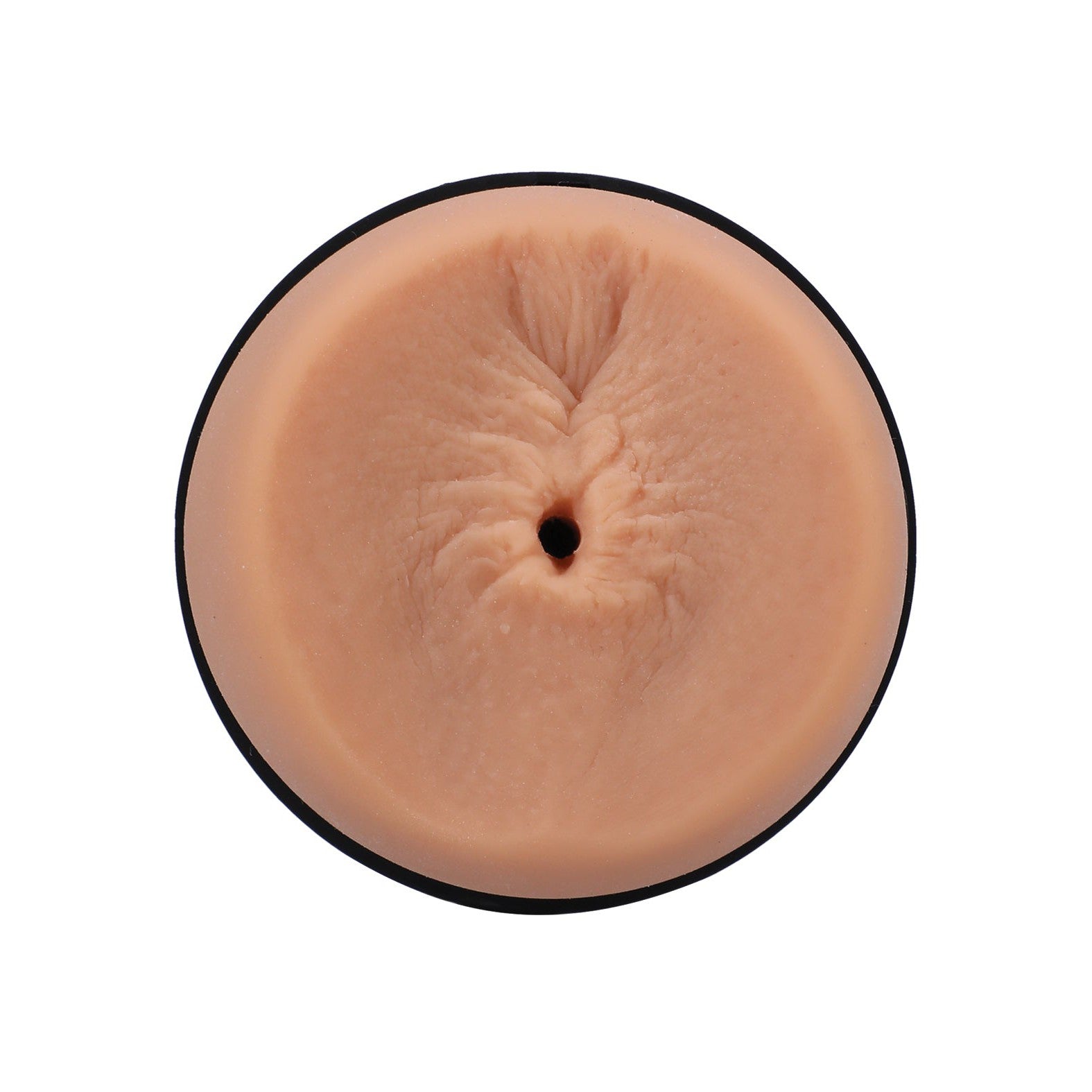 The Man Squeeze ULTRASKYN Ass Stroker - Roman Todd by Doc Johnson features a customizable pressure and central opening, with a textured surface resembling realistic human skin.