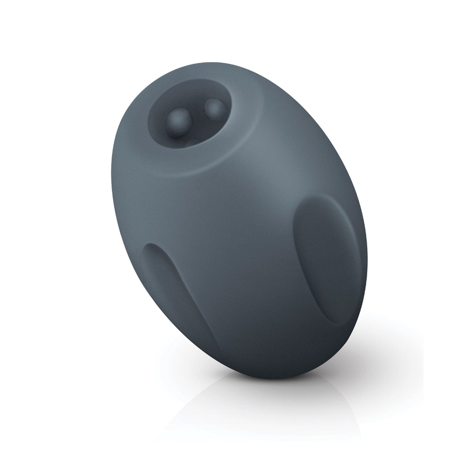 The Boners Hand Job Stroker by Boners is available in black with an oval shape, sleek matte finish, and ultra-soft material. It features dual charging points inside and subtle grip textures for intense stimulation, and its positioned upright against a white background.