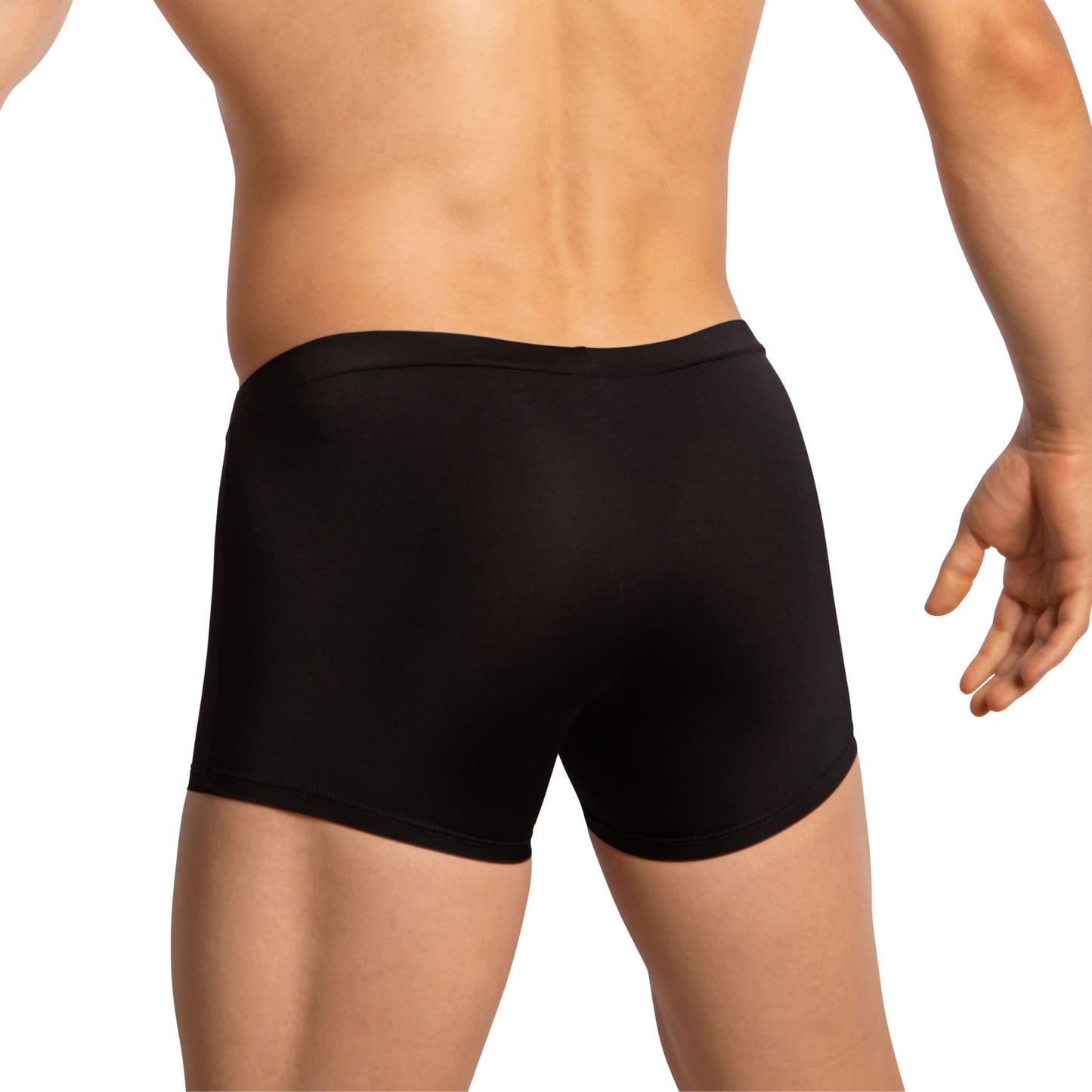 A person models Edipous Boxer with Pouch from behind, showcasing their premium stretch fit and style against a white background.