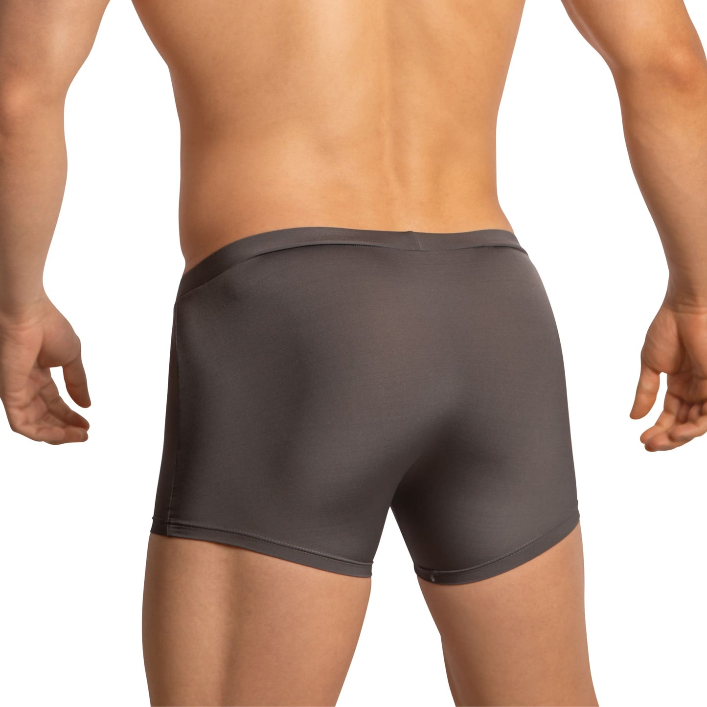 A person stands against a white backdrop wearing Edipous Boxer with Pouch, highlighting the premium stretch fabric and snug fit from the back.