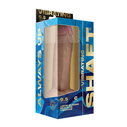 Shaft Flexskin Liquid Silicone 9.5"; Vibrating Curved Dildo