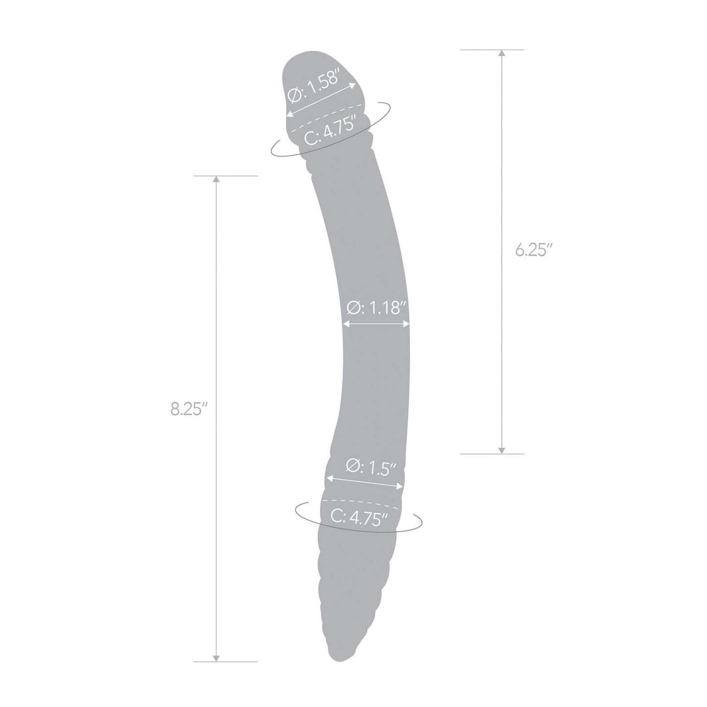Glas Double-Sided Dildo for P-Spot Stimulation