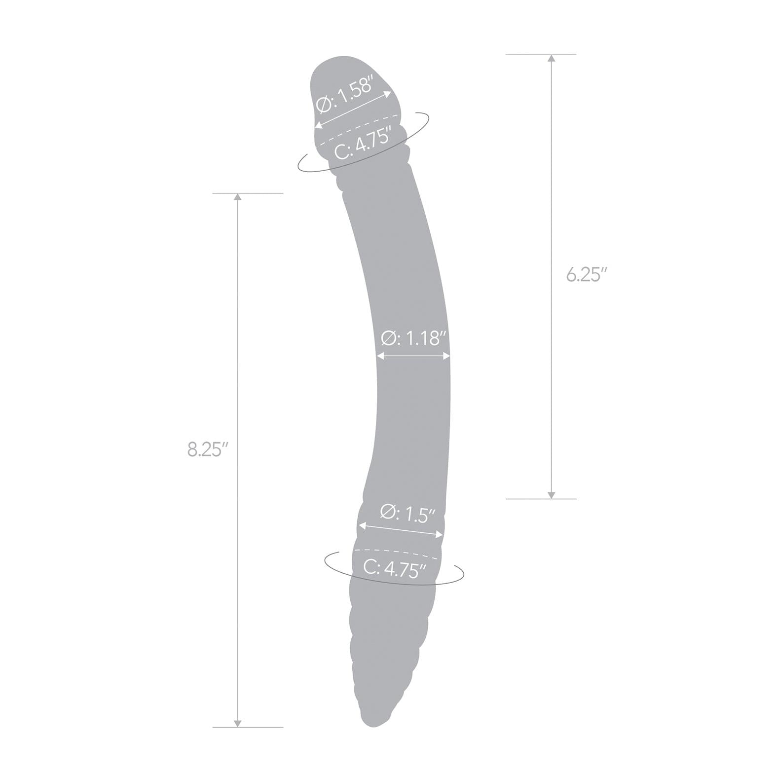 Glas Double-Sided Dildo for P-Spot Stimulation