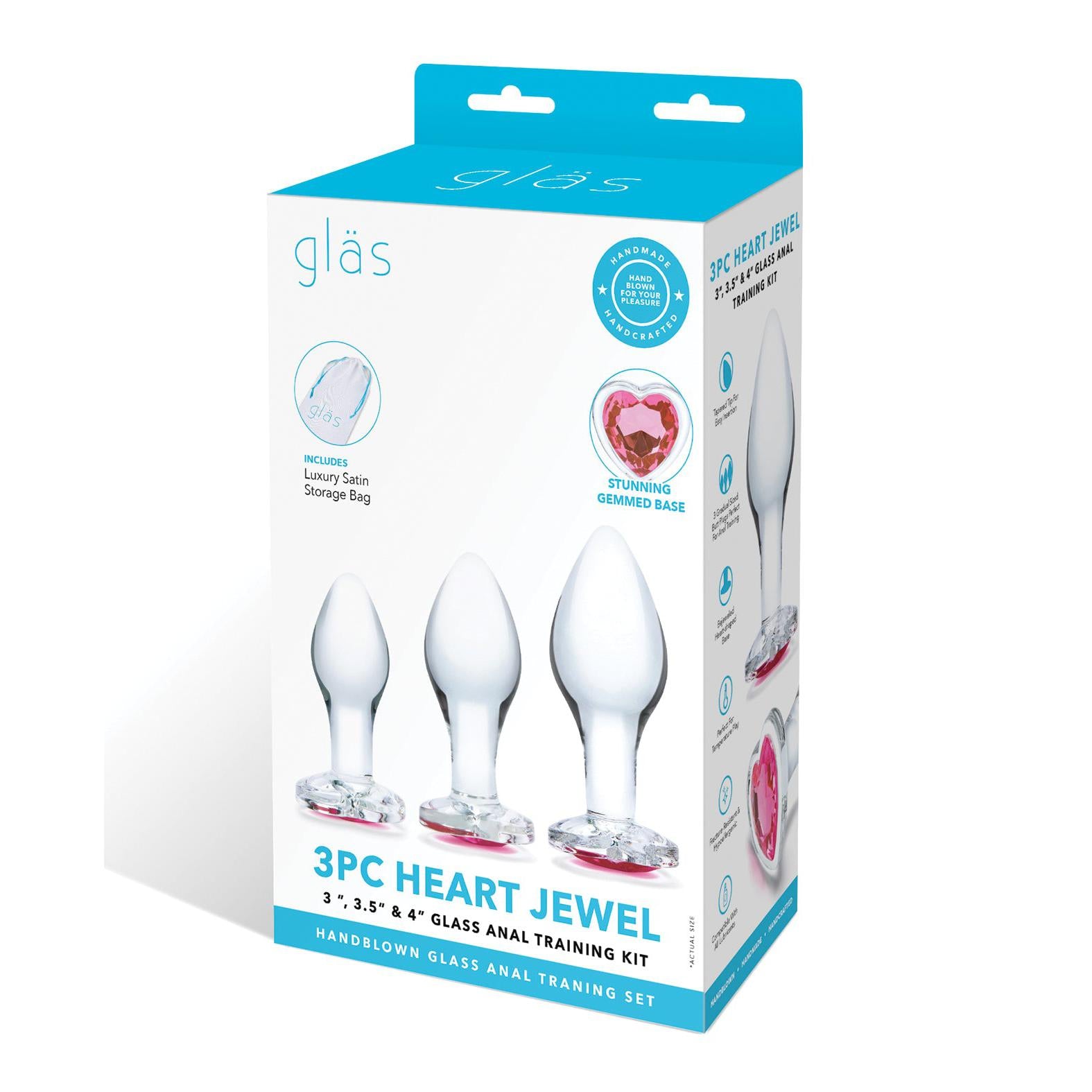 Glas Heart Jewel Glass Anal Training Kit