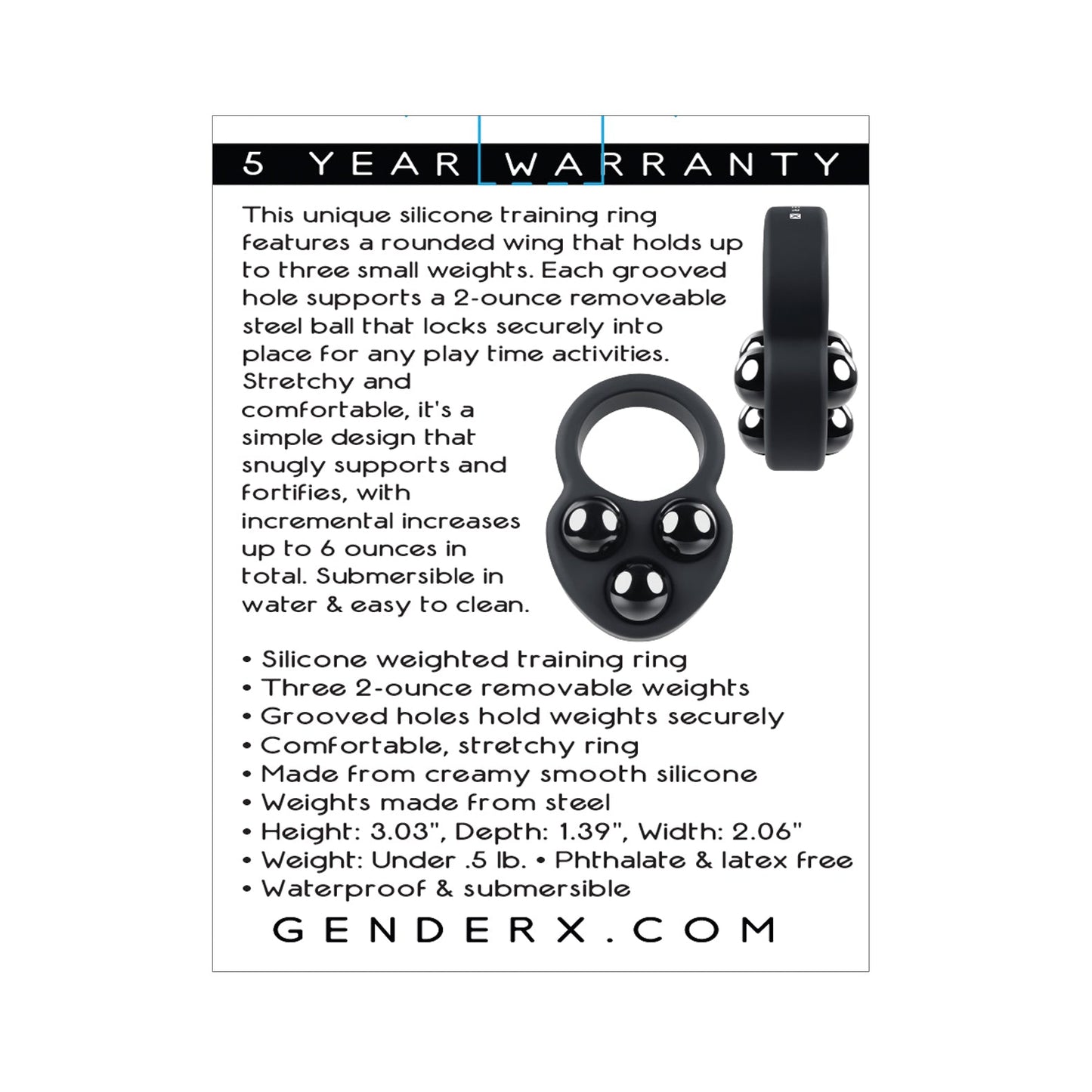Explore the Gender X Workout Ring, a silicone training ring with incremental weights for optimal comfort and stretch. Waterproof and backed by a 5-year warranty, elevate your training at genderx.com today!.