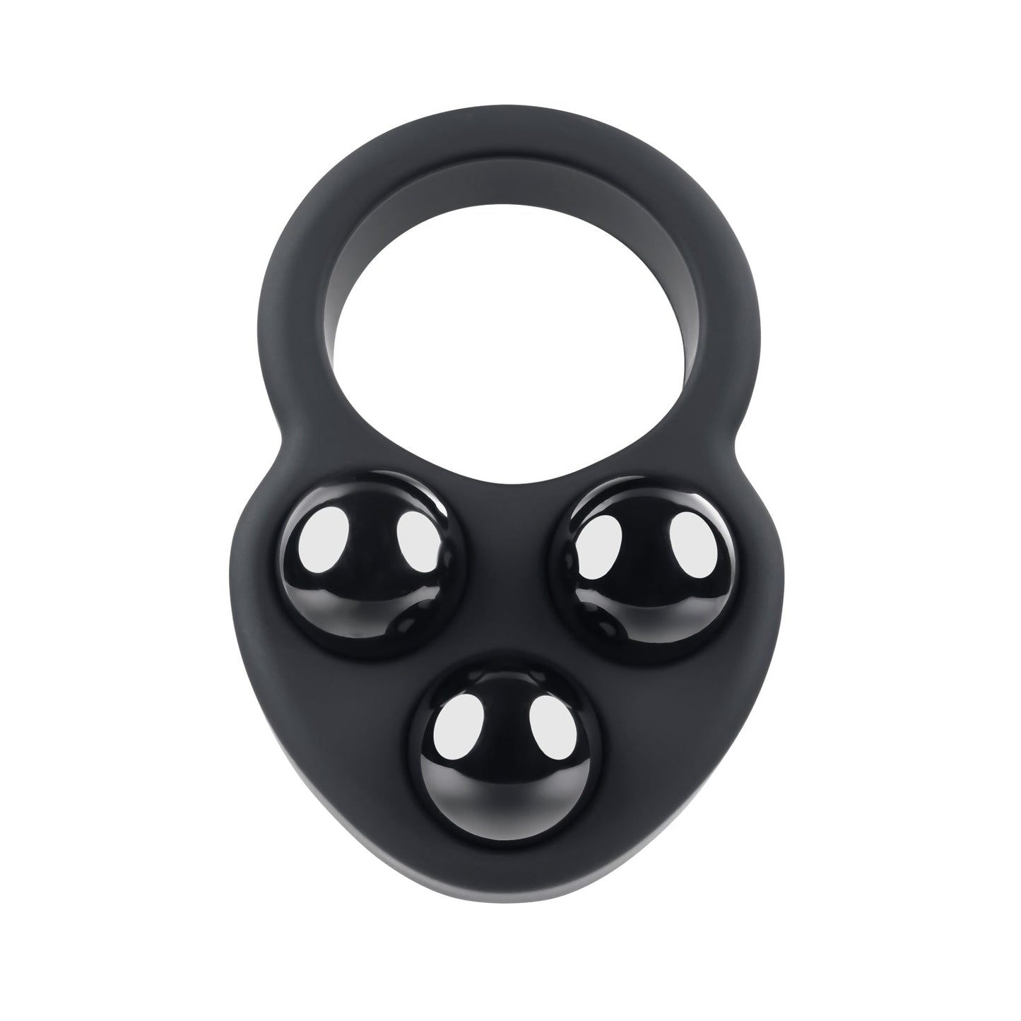 Introducing the Fit & FunFlex black ergonomic handheld massager featuring three rotating nodes for muscle relaxation and stress relief. Its round top handle offers an easy grip, perfect for use with your Gender X Workout Ring or incremental weights routine.