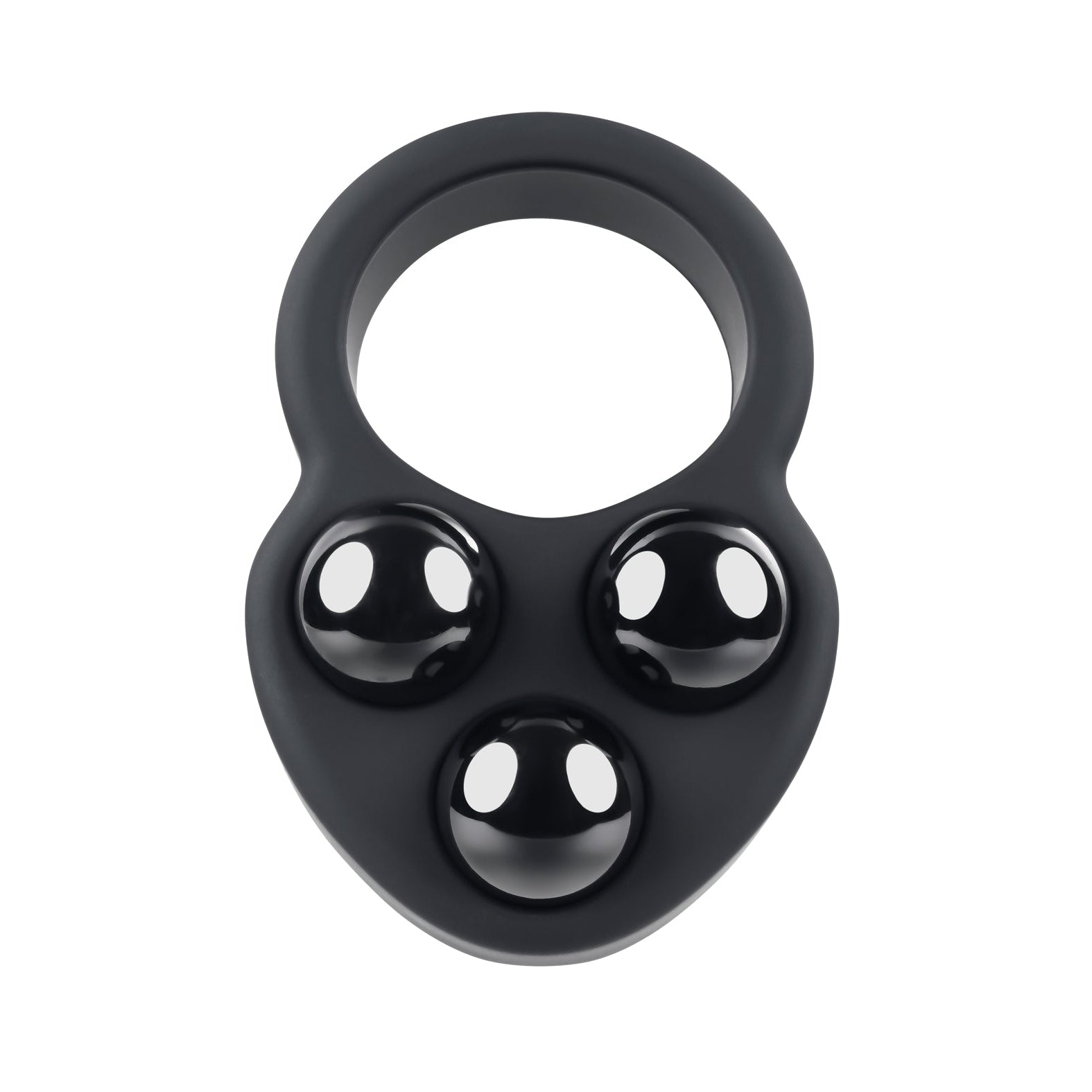 Introducing the Fit & FunFlex black ergonomic handheld massager featuring three rotating nodes for muscle relaxation and stress relief. Its round top handle offers an easy grip, perfect for use with your Gender X Workout Ring or incremental weights routine.