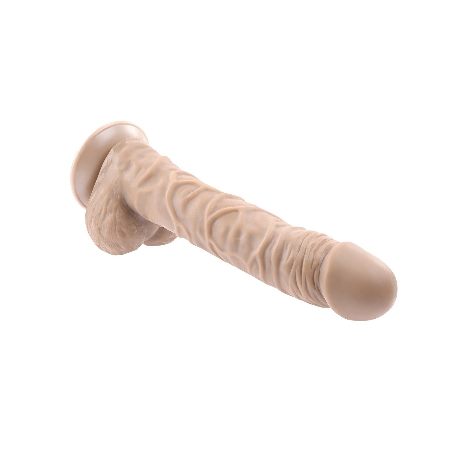 The Gender X Flexskin Poseable True Feel 10 Dildo is crafted from body-safe materials, featuring an ultra-realistic design with detailed textures. Its smooth surface and suction cup base offer versatility. Photographed on a white background, its both lifelike and functional.