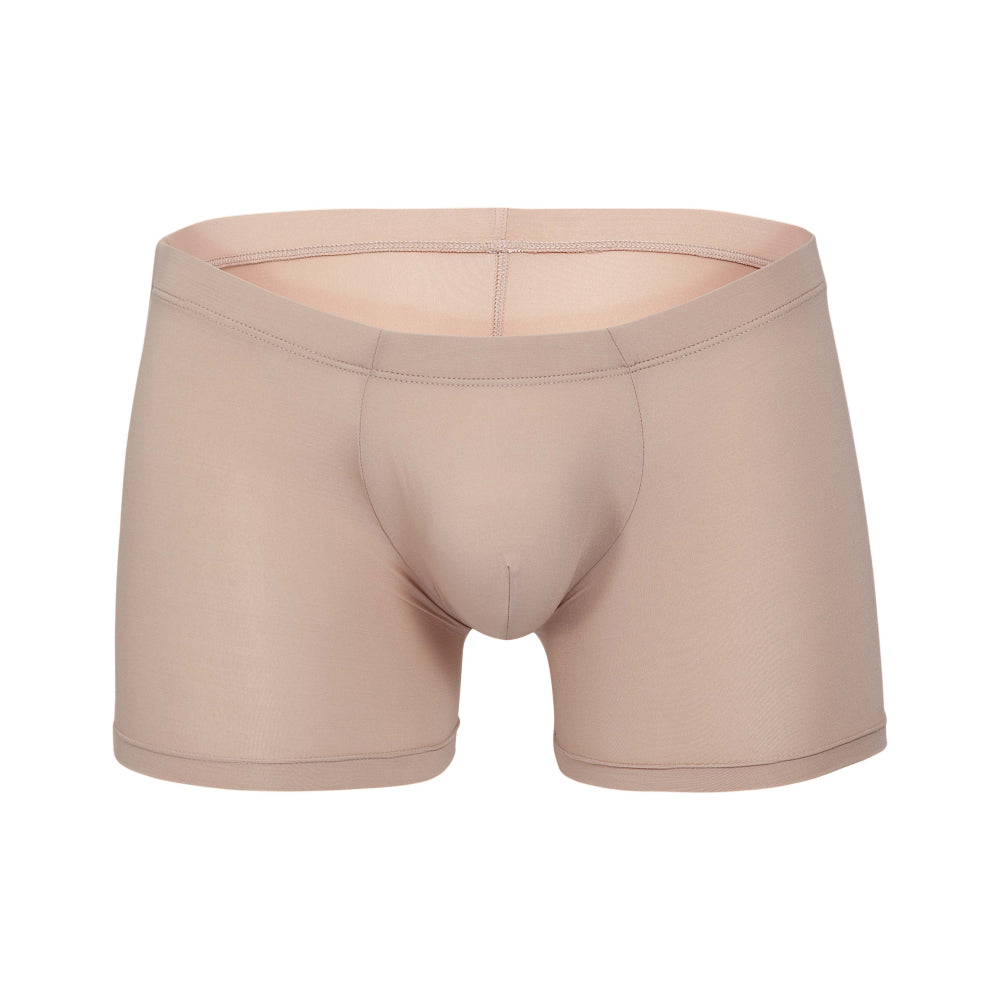 A pair of Intymen Good Trunks in beige for men is shown against a white background, crafted from premium materials with a smooth and stretchy design for an optimal fit and maximum comfort.