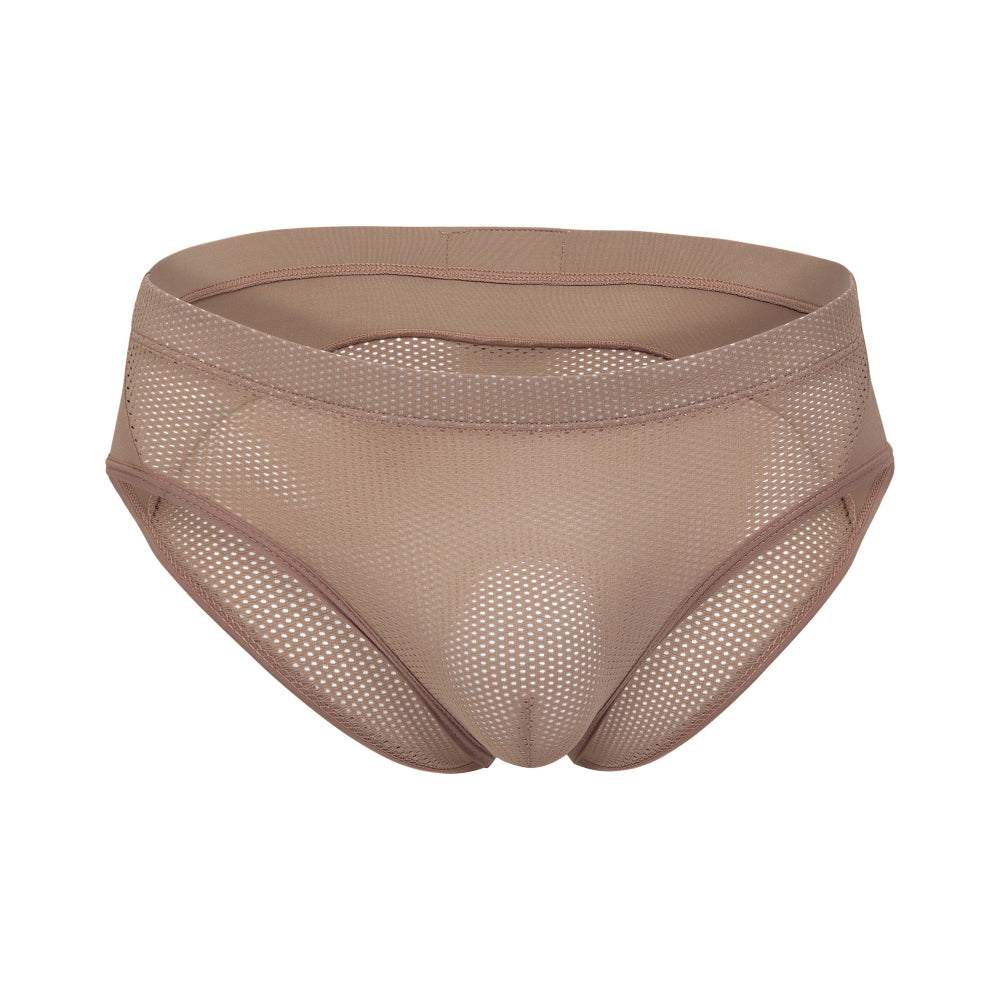 Intymen Palm Mesh Boxer Brief Mens Underwear, by Intymen, features a breathable tan mesh design with contour pouch support and an elastic waistband for comfort and fit. Mesh panels enhance ventilation, giving a modern and stylish appearance.