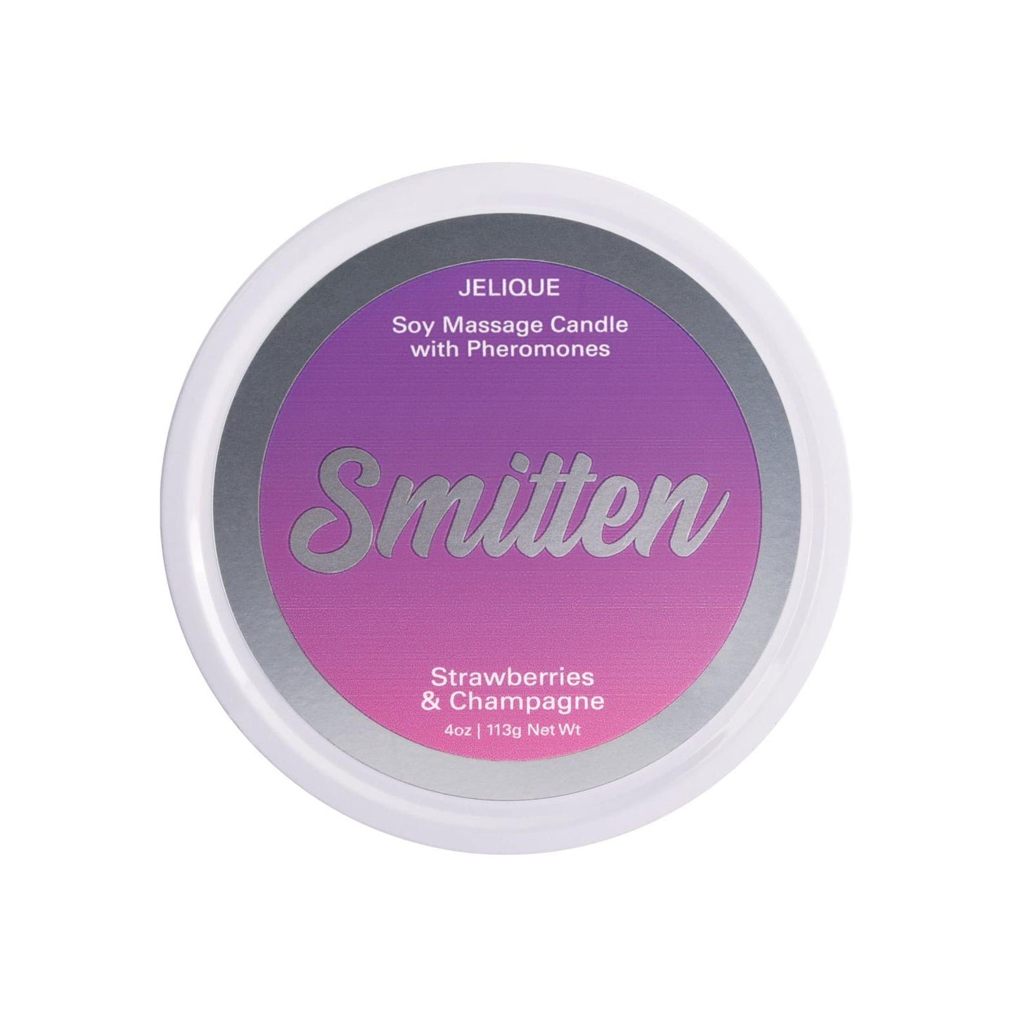 Jelique Massage Candle - 4 oz Smitten Strawberry &amp; Champagne