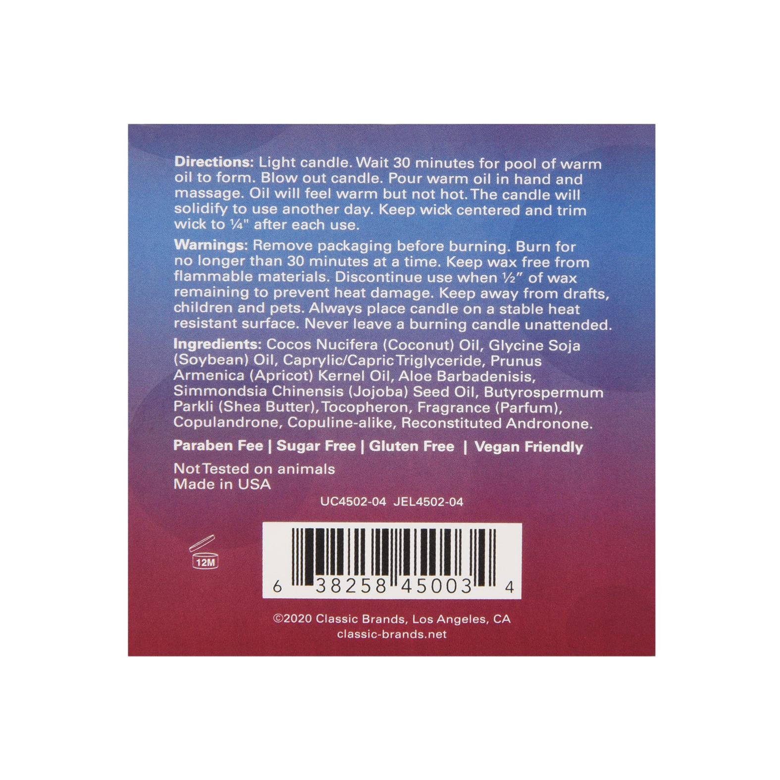 Jelique Massage Candle - 4 oz Sex-A-Licious Ravenous Raspberry