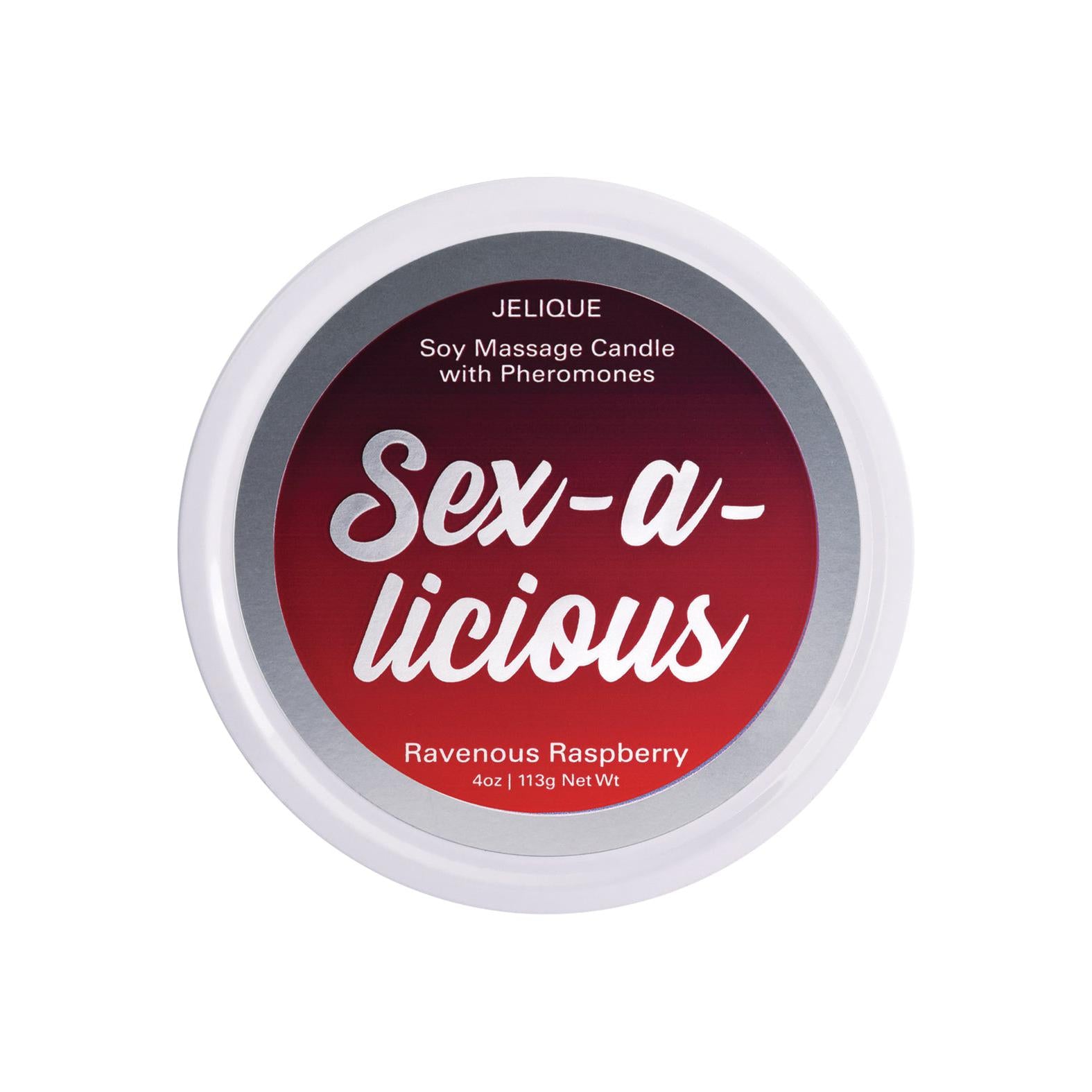 Jelique Massage Candle - 4 oz Sex-A-Licious Ravenous Raspberry