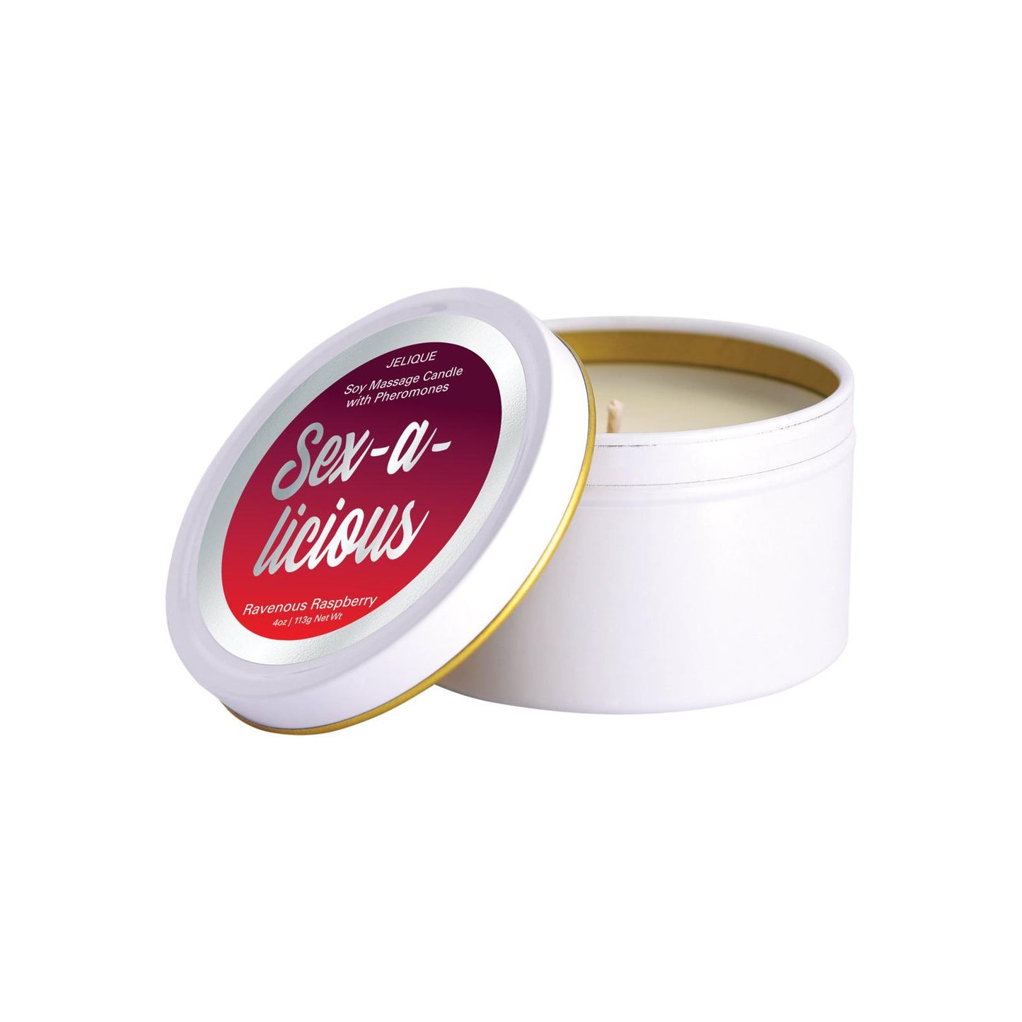 Jelique Massage Candle - 4 oz Sex-A-Licious Ravenous Raspberry