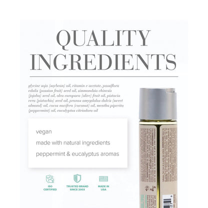 JO Naturals Massage Oil - Peppermint & Eucalyptus 4 oz Bottle
