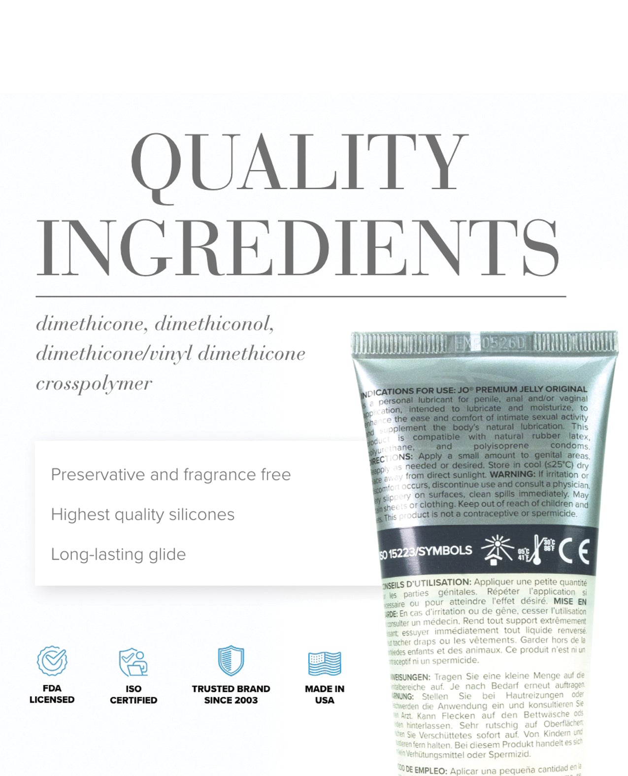 JO Premium Jelly - Original Lubricant 4 oz