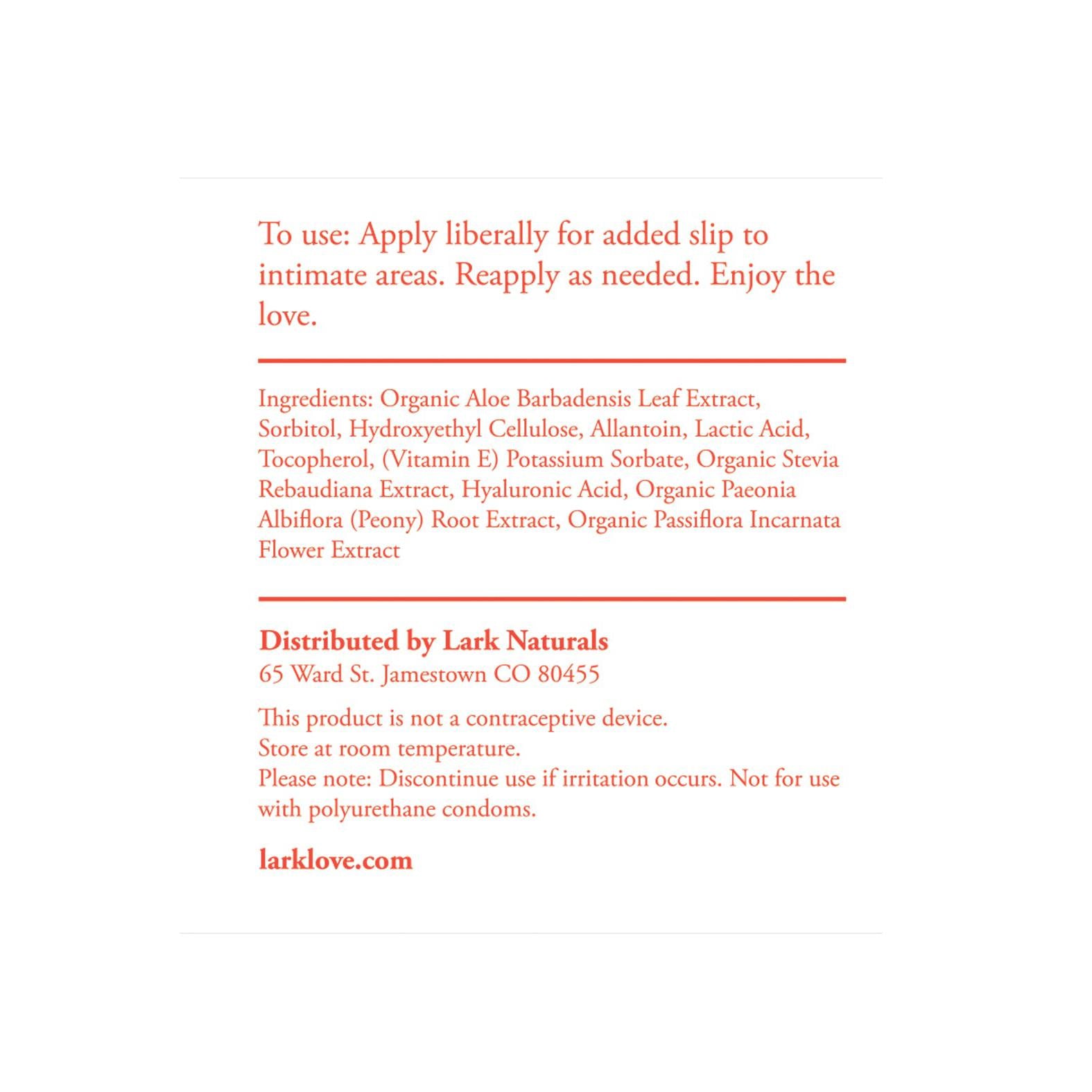 Lark Love Organic Personal Lubricant