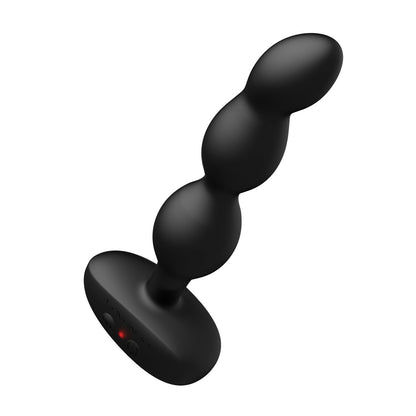 The Lovense Ridge Bumpy Anal Plug by Lovense is a black silicone anal plug with three graduated beads, a flared base, and offers vibration or remote control options, possibly app-controlled. Its seamless surface ensures user comfort.