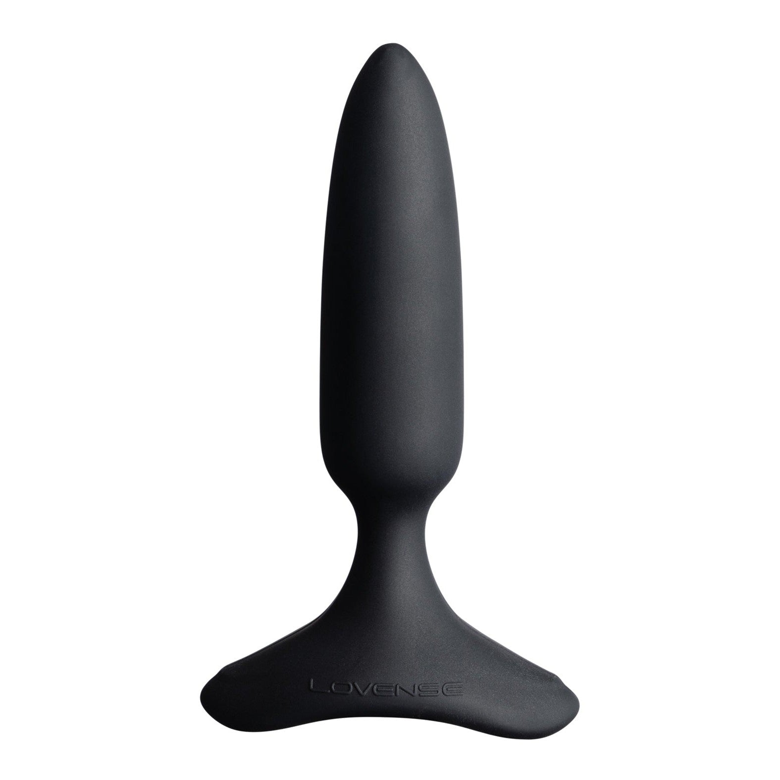 The Lovense Hush 2 Butt Plug, by Lovense, is crafted from smooth silicone with a tapered tip and flared base. It boasts a sleek design and delivers discreet, silent vibrations for enhanced pleasure.