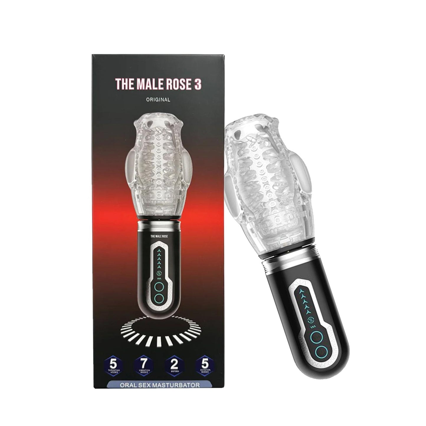 The Male Rose 3 Thrusting, Rotating & Vibrating Oral Sex Masturbator