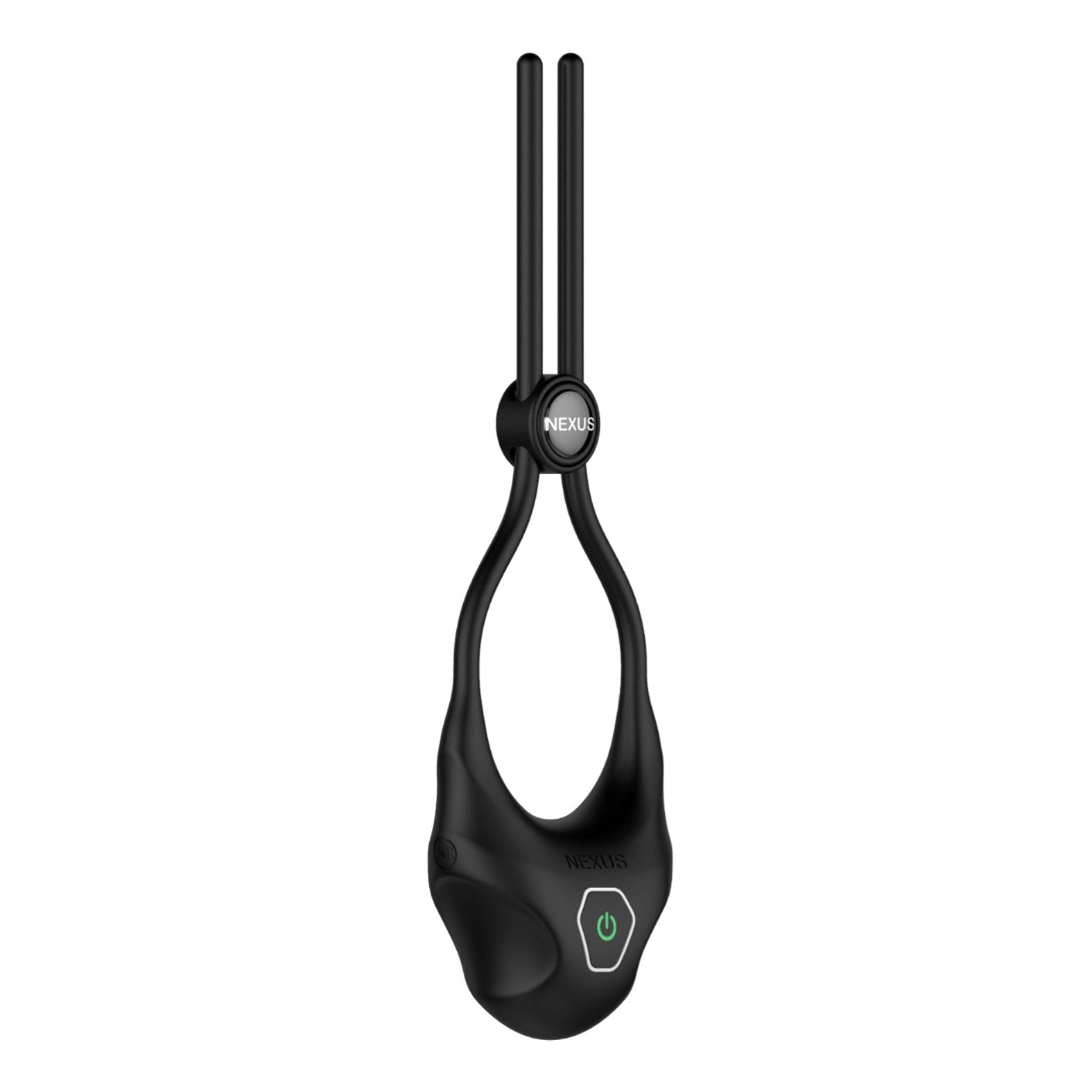 The Nexus Forge Single Lasso Vibrating Cock Ring by Nexus is a black adult toy for men, featuring a flexible design with an ergonomic shape and small control button. It includes an adjustable lasso for security and comfort, offering 6 vibrating modes for customizable pleasure.