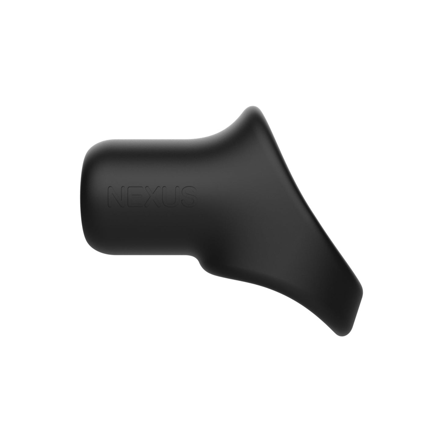 The Nexus Rise Liquid Silicone Cock & Ball Sling by Nexus is designed from silky silicone and features a contoured shape with NEXUS embossed on the side, including a cylindrical base and flared, angled extension for enhanced support.