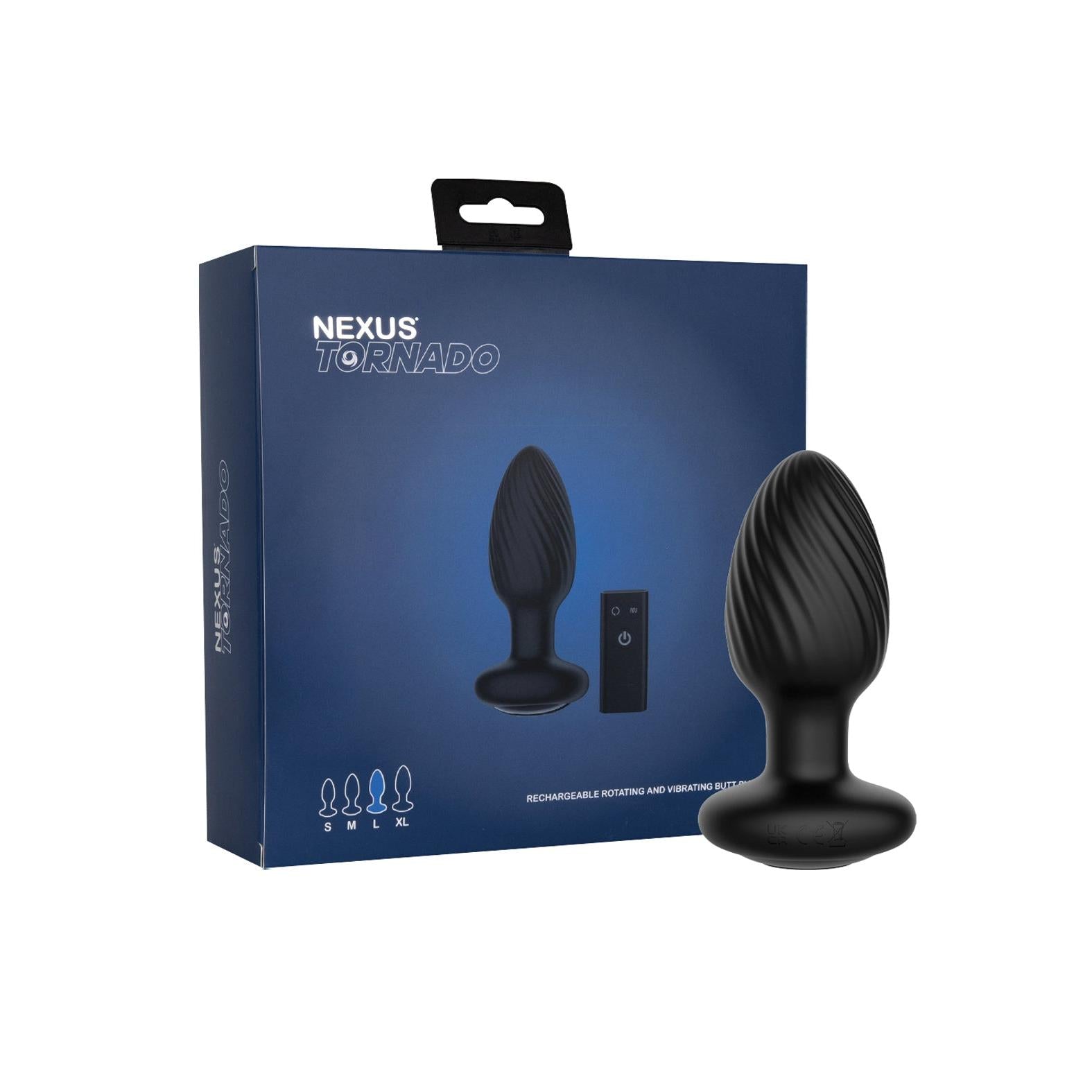 Nexus Tornado Rotating & Vibrating Large Butt Plug with Remote