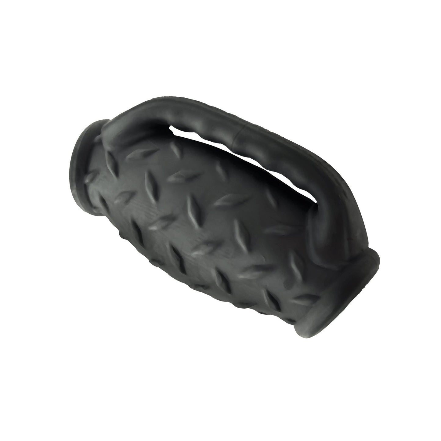 Introducing the Oxballs MasterJack Double Penetration Stroker, a textured, cylindrical rubber toy with a handle. Expertly crafted by Oxballs for interactive fun, it combines durability and pleasure.