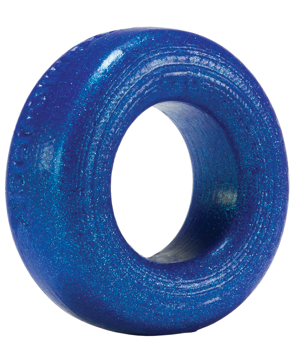 Oxballs Cock-T cock ring in Blueballs, a thick sparkly blue silicone ring, front view