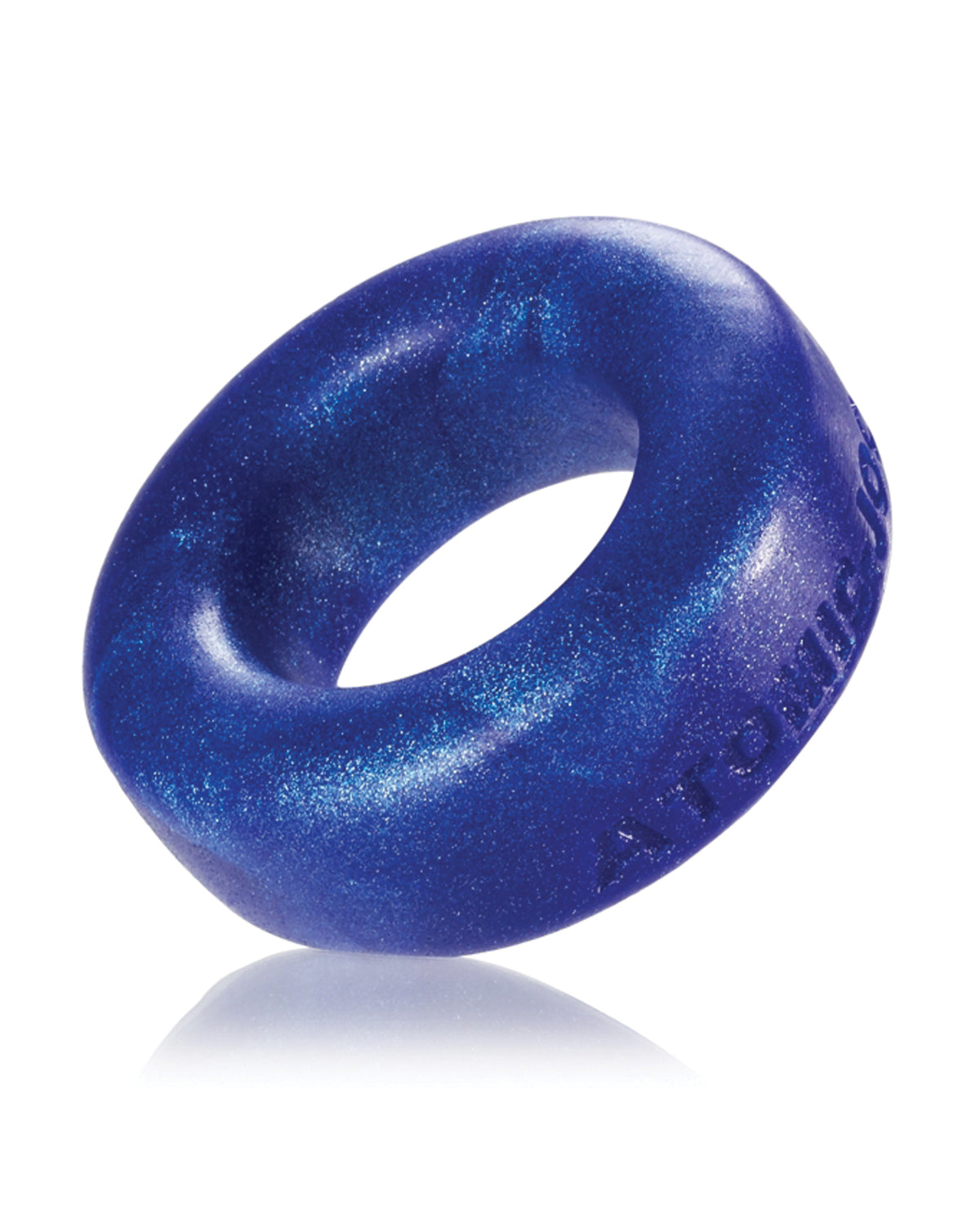 Oxballs Cock-T cock ring in Blueballs, side view showing the thick rounded edge