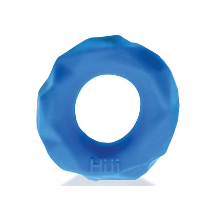 Set against a white background, the textured blue Hunky Junk Fractal Cockring features a smooth finish with Hui embossed on the bottom edge. Made from Plus+SILICONE, this Hunky Junk toy offers high durability and flexibility for an enhanced experience.